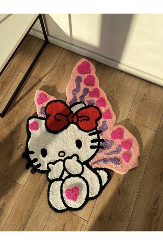 Hello Kitty Pembe Kanatlı Kilim - 2