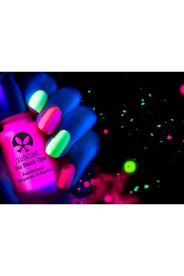 Fosforlu, Neon, Karanlıkta Parlayan Oje - Glow In The Dark, Su Bazlı, 3+ Yaş Çocuk - 3