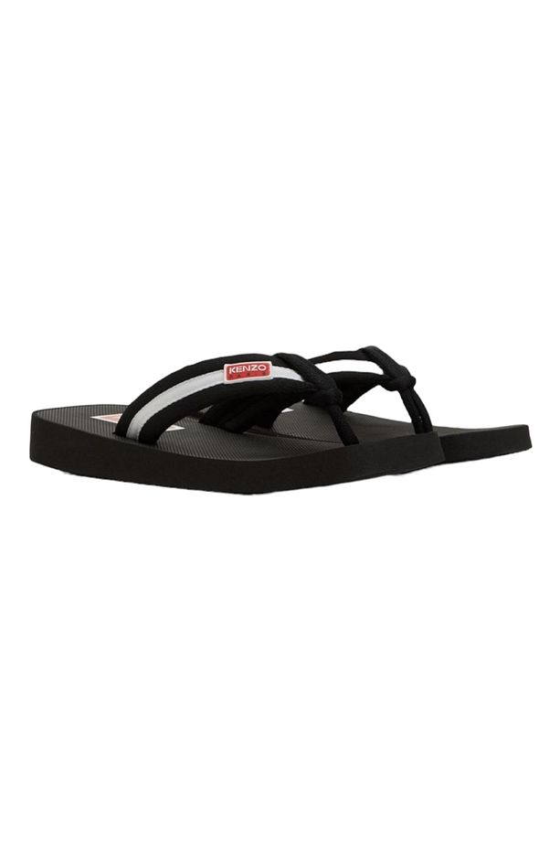 Logo-Patch Striped Flip Flops - 6