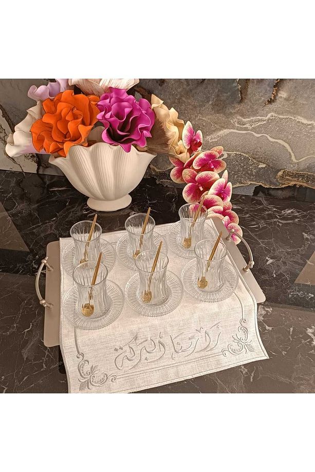 MİSAFİR BEREKETİYLE GELDİ ÖZEL TASARLANMIŞ Çay Tepsi Örtüsü, Servis Ve Sunum Peçetesi 1 Ade - 8