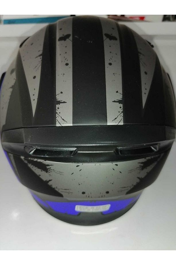Jk 902 Mat Mavi Mat Siyah Çene Açılır Kask - 8