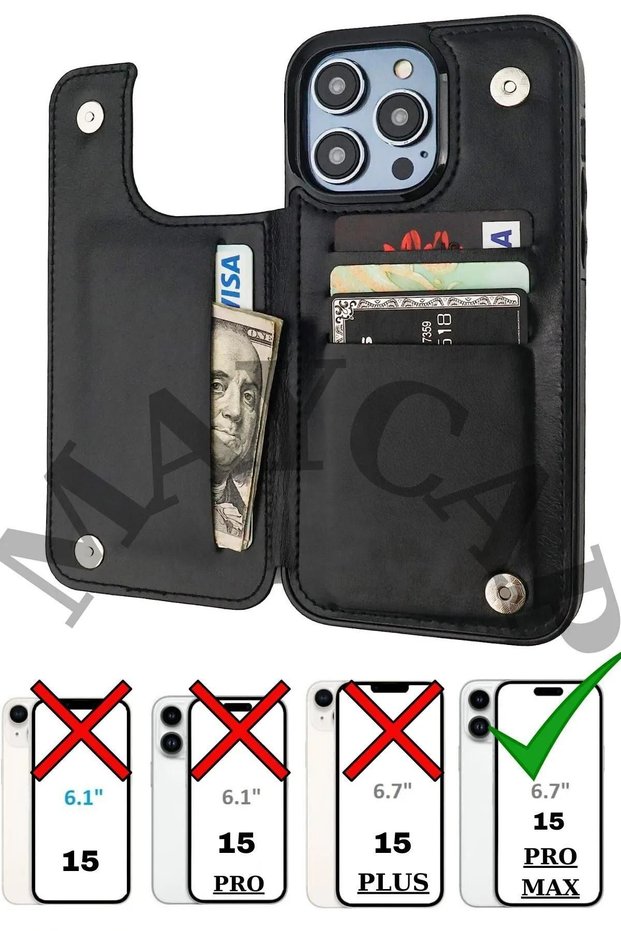 iPhone 15 Pro Max Compatible Card Holder Case Wallet Smart Luxury Case Women's Men's Wallet Case