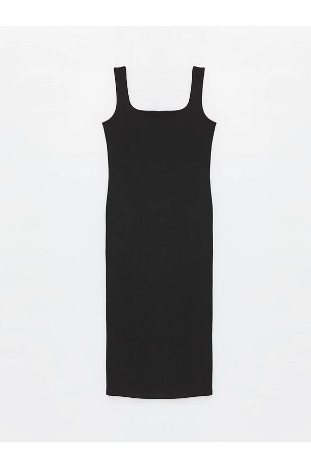 LCW Vision Kadın Kare Yaka Düz Bodycon Elbise - 3