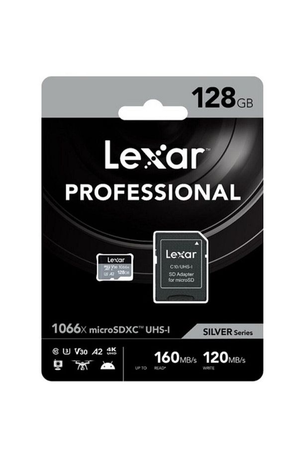 128gb 1066x Microsdxc Uhs-ı 4k Uhd V30 U3 A2 C10 160mb/sn Hafiza Kart (silver Series) - 1