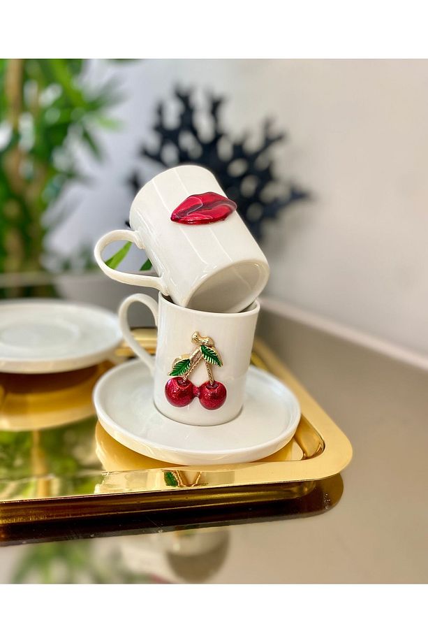 2 Kişilik Kahve Fincan Takımı,Figürlü Kahve Fincan Takımı - 3