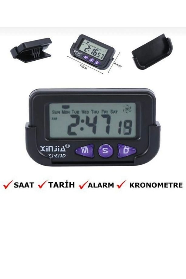 Yapışkanlı Ve Masaüstü Stantlı Alarmlı Kronometreli Mini Dijital Saat - 2
