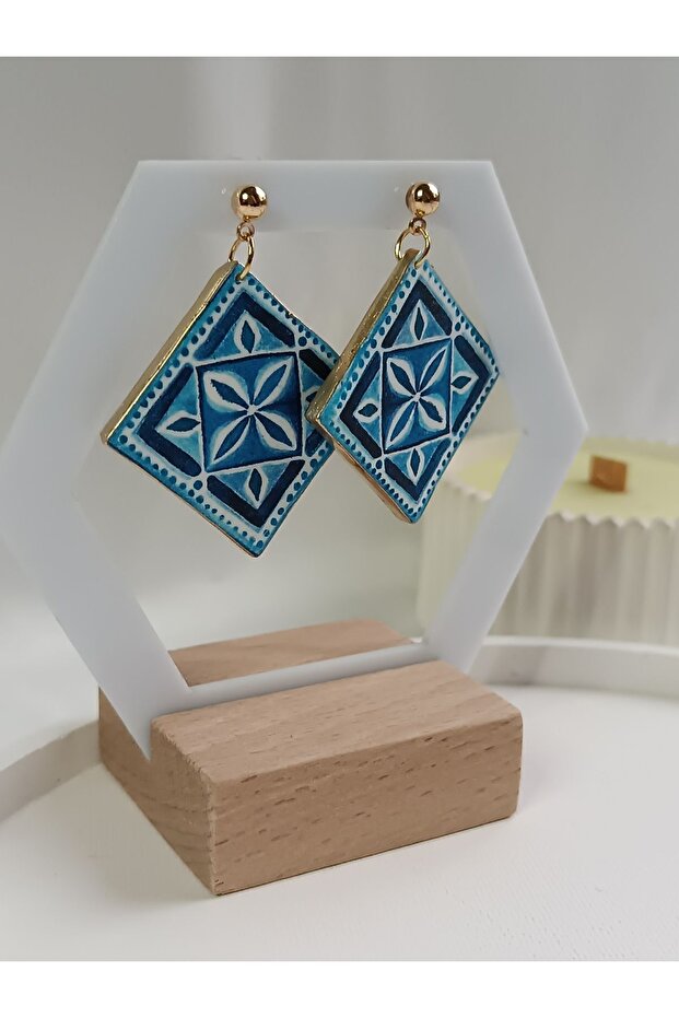 CERAMIC PATTERN POLYMER CLAY EARRING - 3