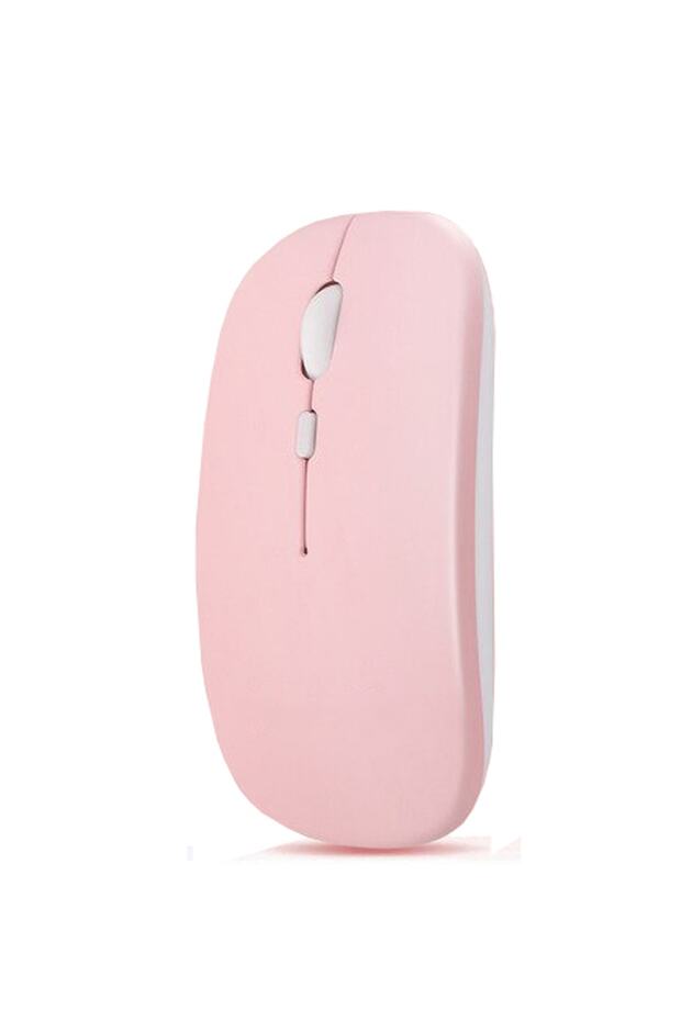 1600 Dpı Şarj Edilebilir 2.4 Ghz Çift Modlu Bluetooth Kablosuz Mouse - Al2675 Pembe - 1