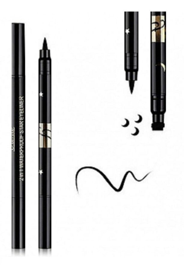Bir Tarafı Ay Baskı Bir Tarafı Normal Kalem Eyeliner - 1