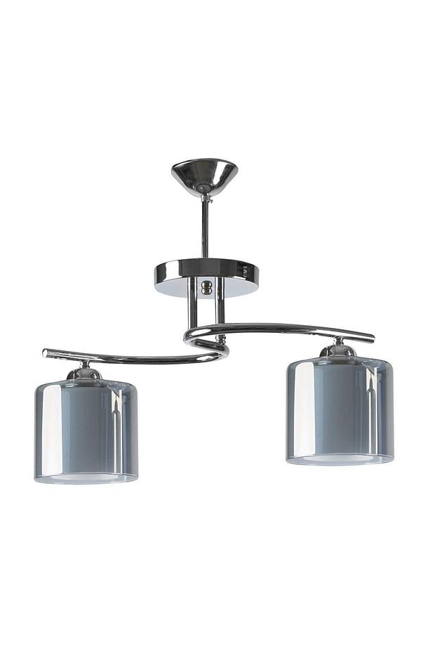Fuji Modern Krom Renk Füme Çift Camlı Salon - Mutfak - Yatak Odası 2 Li Avize - 1