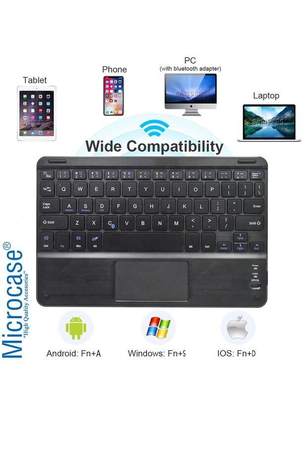 Samsung Galaxy Tab A7 T500 T505 T507 10.4 Bluetooth Klavye + Touchpad Standlı Kılıf - Bkk2 - 7