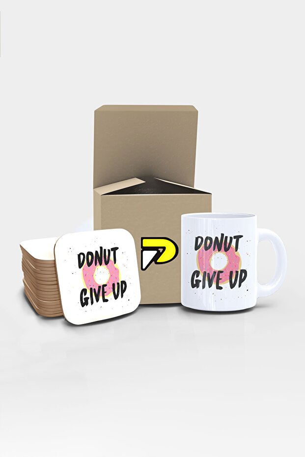 Donut Give Up Funny Designed Printed Mug Set