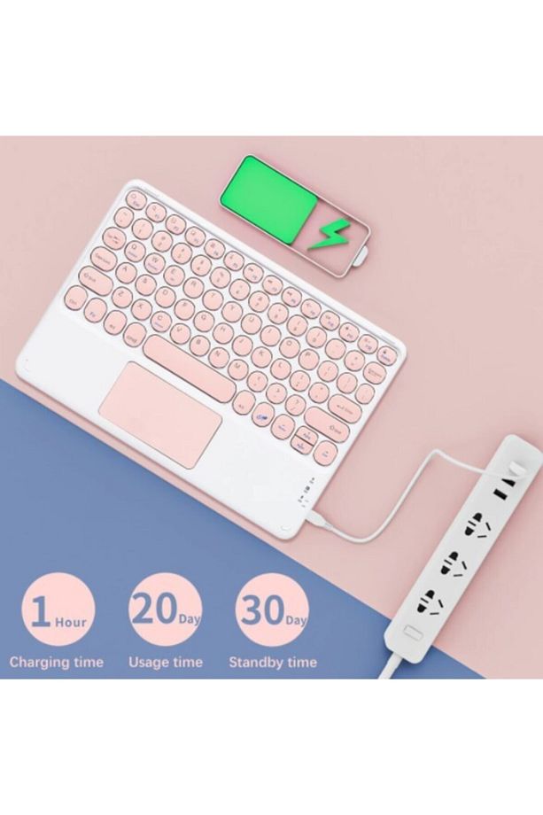 Tüm Cihazlara UyumluTouchpadAkıllıDokunmatik Ekranlı Kablosuz Bluetooth Klavye ios-android-win - 3