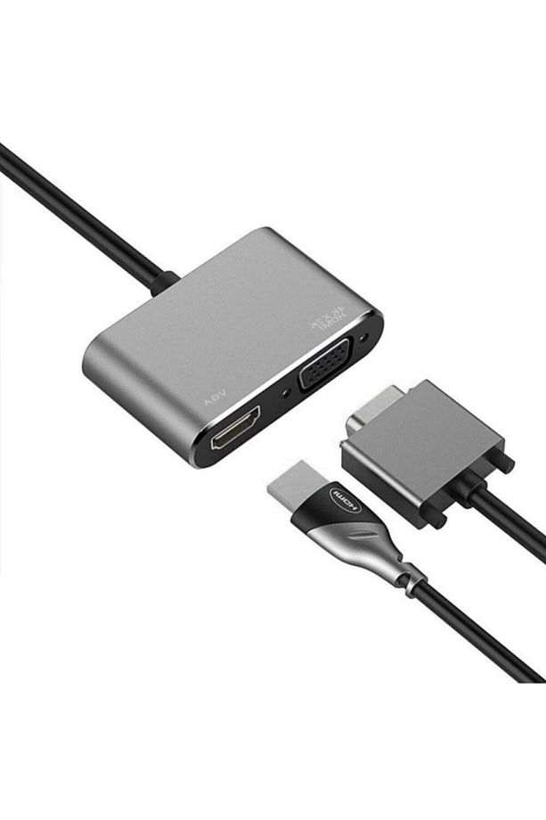 4728 Usb Type C To Hdmı Vga 3.1 4k Çevirici Dönüştürücü Adaptör - 4