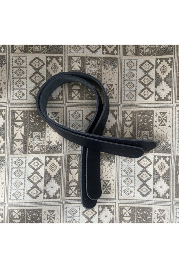 Genuine Leather Bag Handle (pair - 40 Cm) - Navy Blue Color
