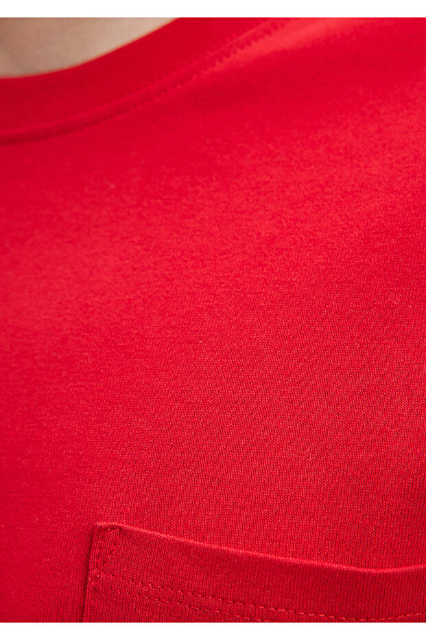 Červené tričko - detail do kapsy, volný střih066248-70471 - 6