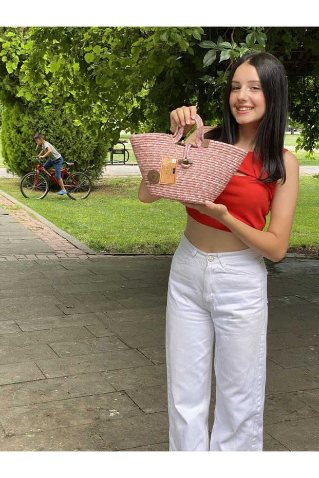 Jute Straw Looking Handbag Beach Bag Shoulder Bag