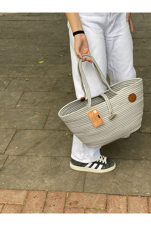Hand Bag Beach Bag Shoulder Bag Jute Straw Look