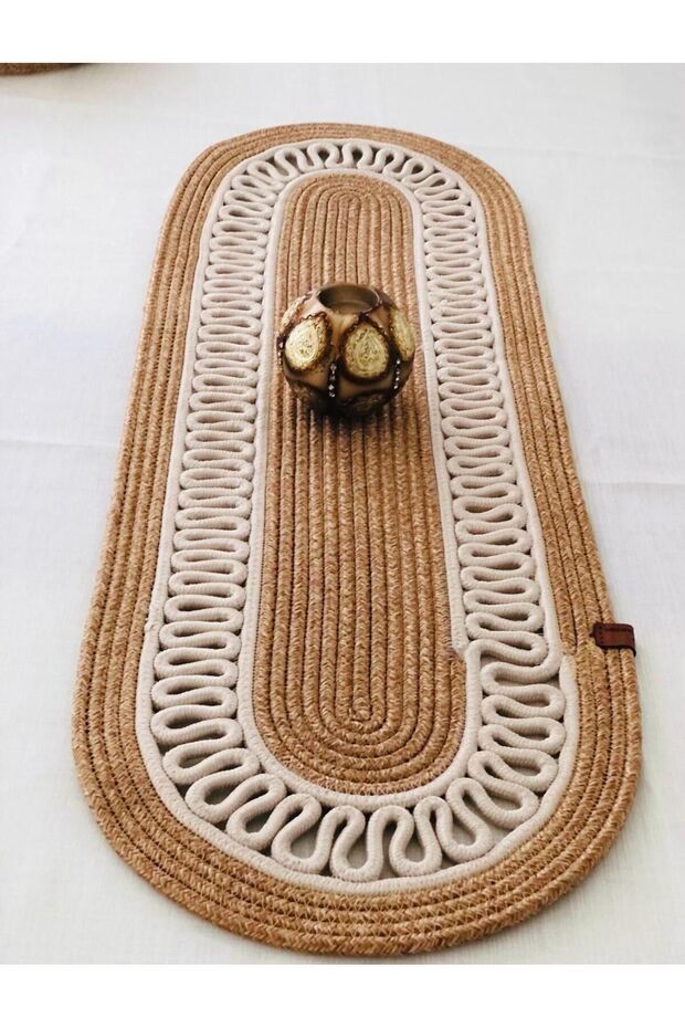 Wicker Color Jute Look Runner Tablecloth