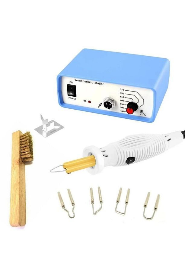 Zd-8905 New Isı Ayarlı Ahşap Yakma Makinası 4xgölgeleme Uçlu Set Tel Fırça - 1
