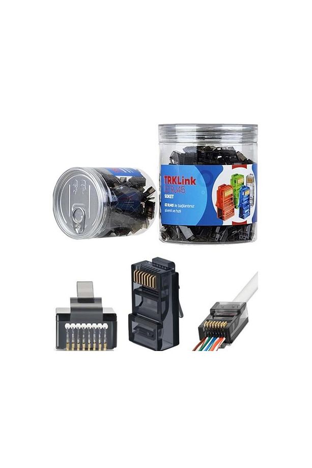 TRKLink EZ RJ45 CAT6 Konnektör Siyah 100Adet - 1