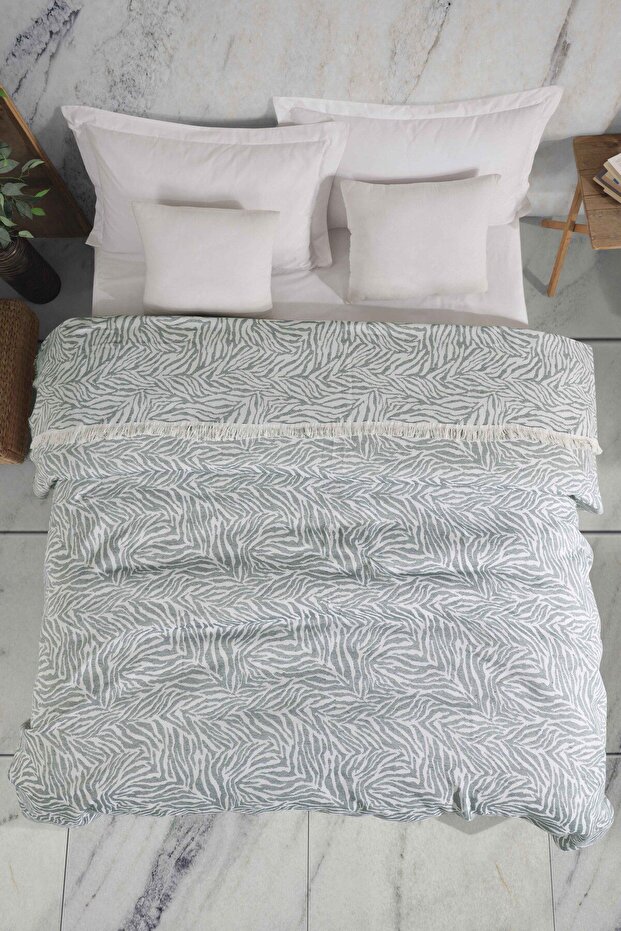 ZEBRA 210x240 ÇİFT KİŞİLİK YATAK ÖRTÜSÜ YEŞİL - 1