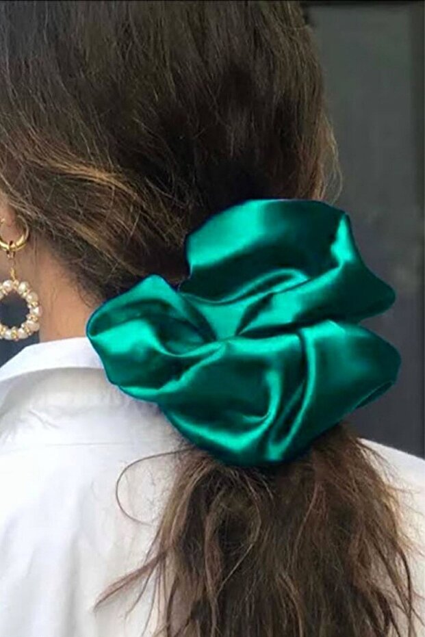 Green Women's Xl Luxury Satin Simit Elastic Buckle