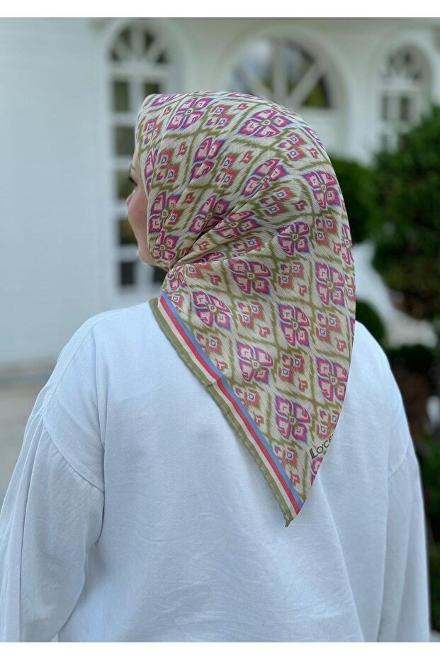 وشاح قطني ناعم منقوش - 1