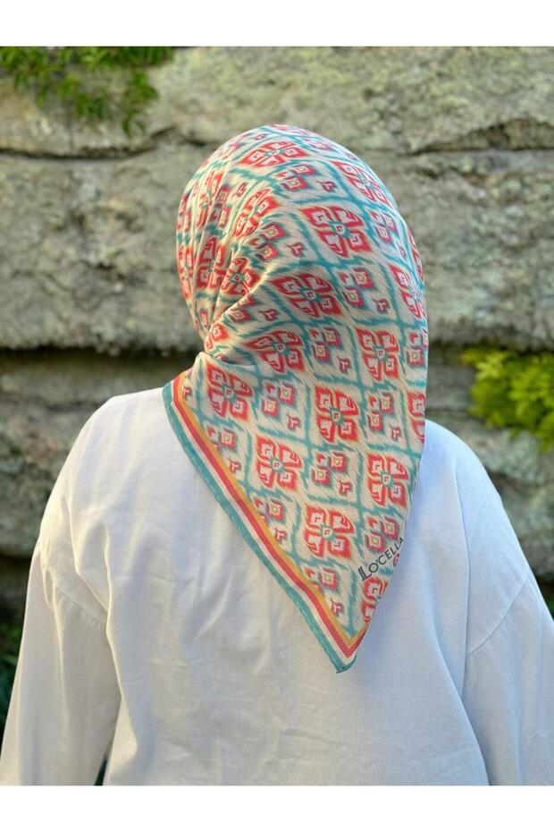 وشاح قطني ناعم منقوش - 1