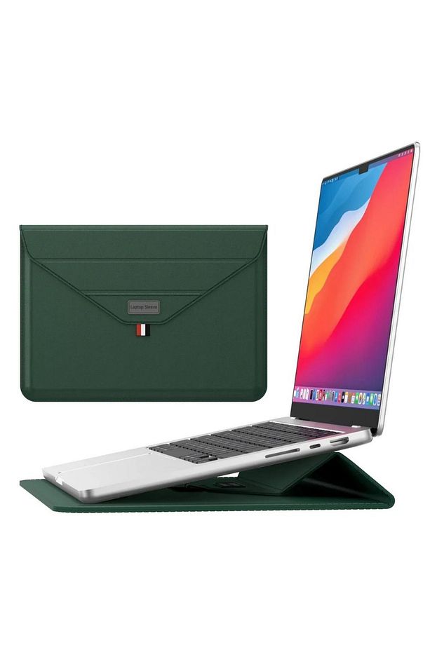 Macbook Pro Air 13 M1-m2 2020/2022 A2179-a2337-a2338-a2251-a2159-a1989-a1708 Deri Standlı Çanta - 1