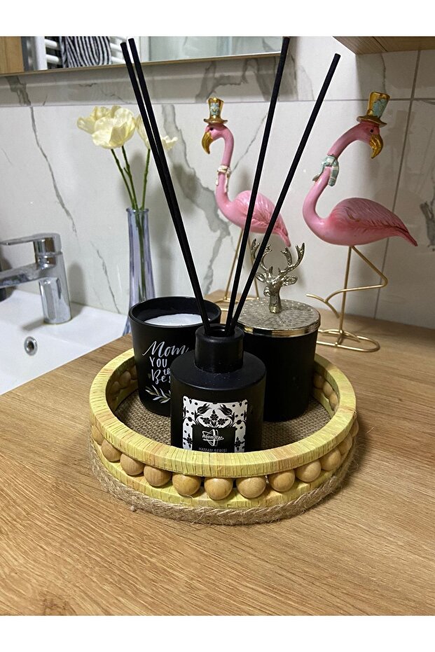 Design Wooden Bathroom Basket Model Diameter 20 Cm