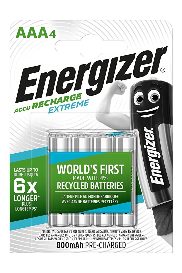 Energizer Extreme Şarjlı AAA 4 lü Pil - 1