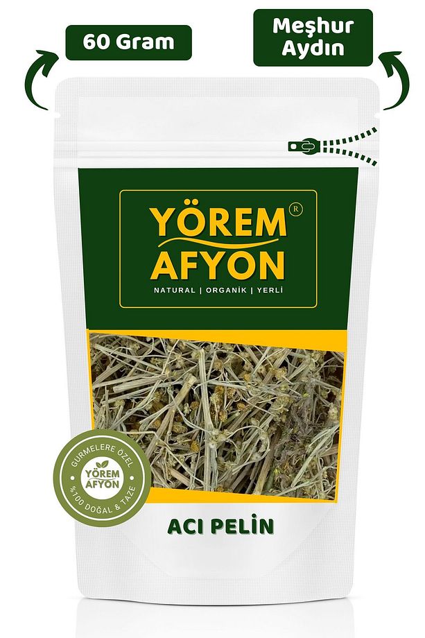 Yörem Afyon Meşhur Aydın Şifa Deposu Mide Ve Bağırsak Dostu Acı Pelin Otu, Acı Yavşan | 60gr. - 1