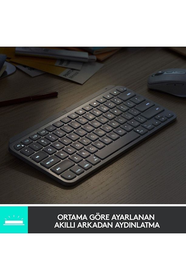 MX Keys Mini Mac İçin Minimalist Kablosuz Aydınlatmalı İngilizce Q Klavye - Beyaz - 6