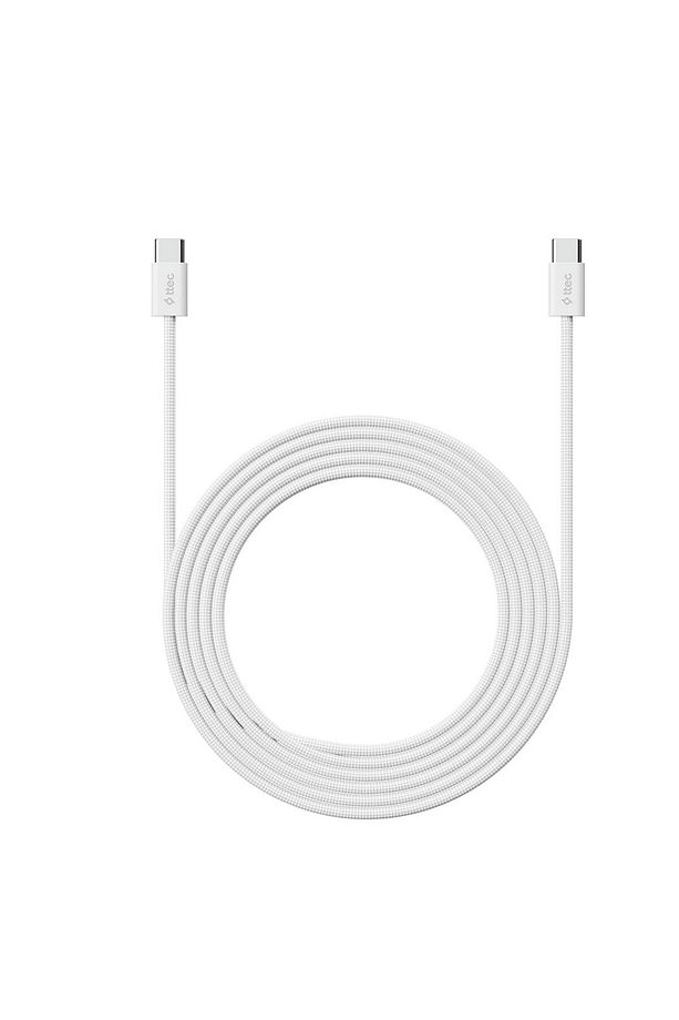 USB-C - USB-C 100cm 60W PD Örgü Hızlı Şarj/Data Kablosu Beyaz - 2