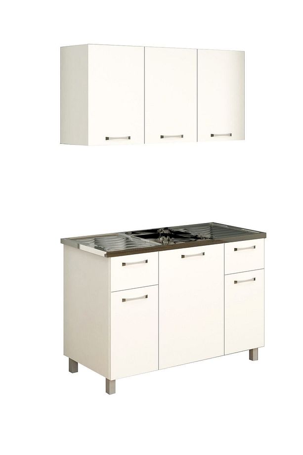 120 cm Panovit Mini Evyeli Mutfak Beyaz Modern Mutfak Ünitesi Çelik Evyeli Mutfak Dolabı Seti - 7