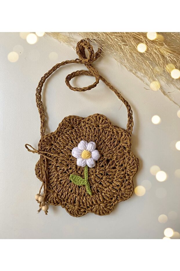 Straw Children's Bag, Knitted Children's Bag