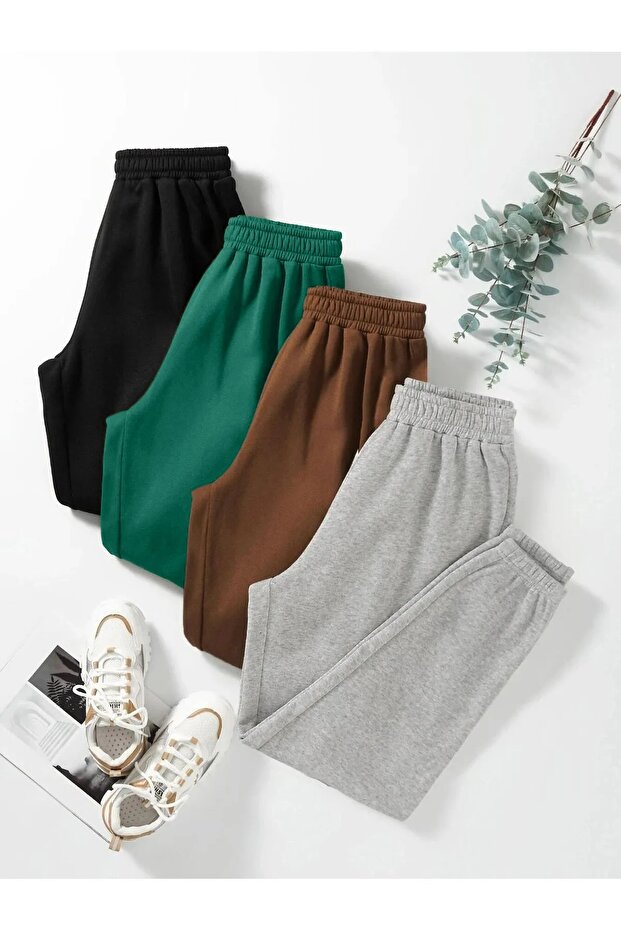 Unisex 4-Piece Elastic Jogger Sweatpants