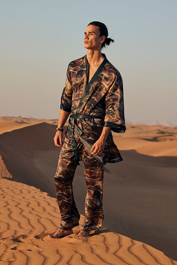 Atlı Kimono&pantolon Set - 4