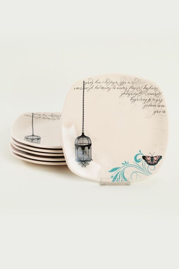 Retro Servis Tabağı 27 Cm 6 Adet - 5