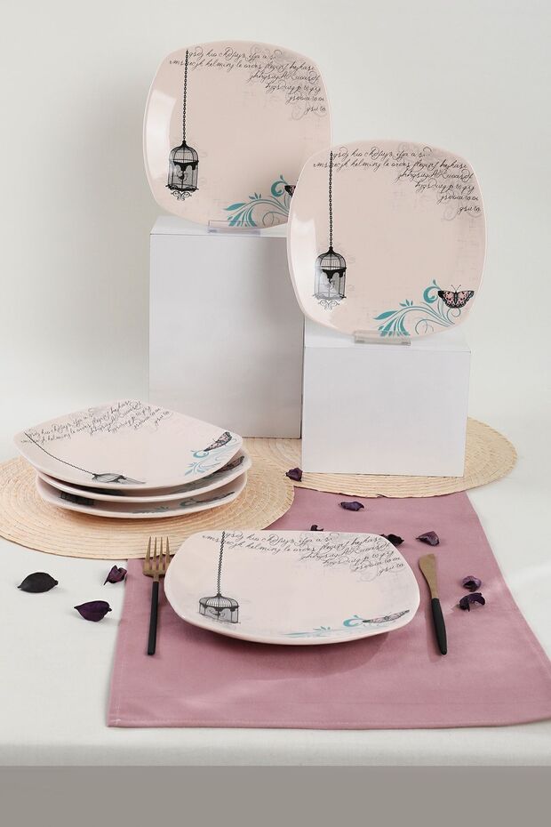 Retro Servis Tabağı 27 Cm 6 Adet - 4