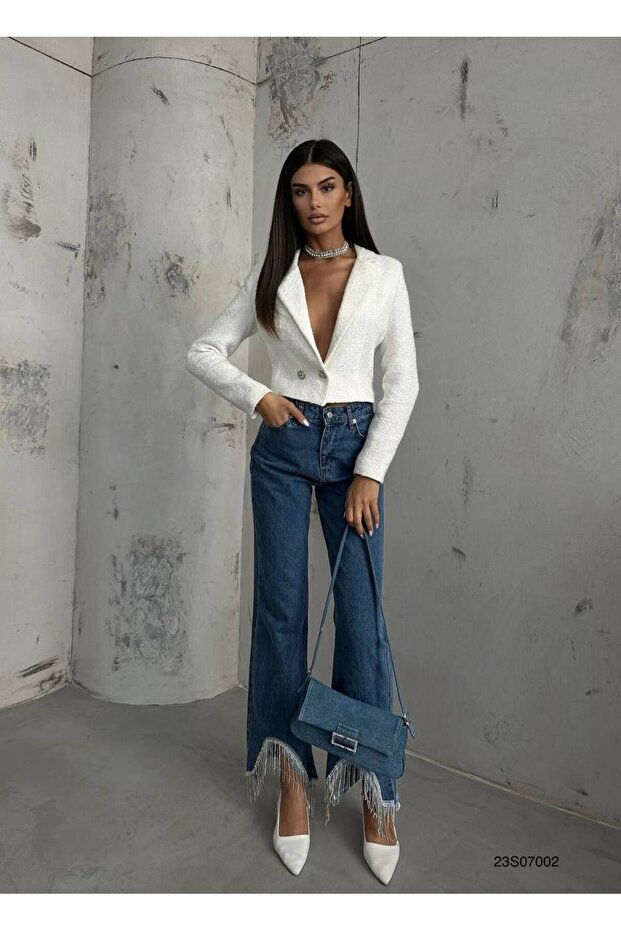 Jachetă Crop Tweed - 2
