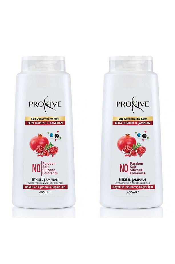 Proxıve Tuzsuz Parabensiz Silikonsuz Boyasız Bitkisel Boya Koruyucu Şampuan 650 ml X 2 Li Avantaj - 2