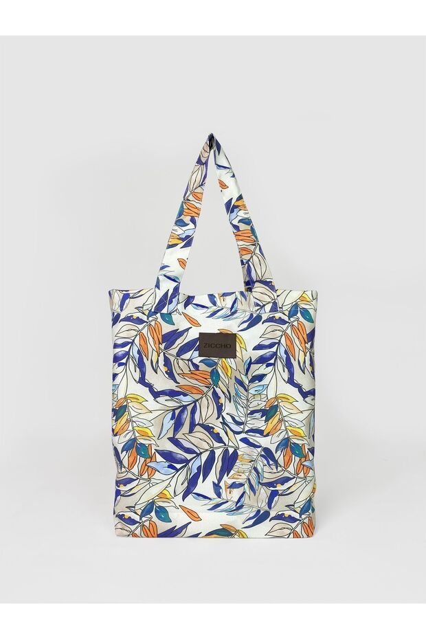 Leaf Patterned Fabric Shoulder Bag - 2