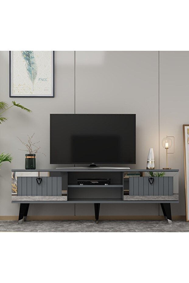 Lidya Tv Stand Antrasit-gümüş - 1