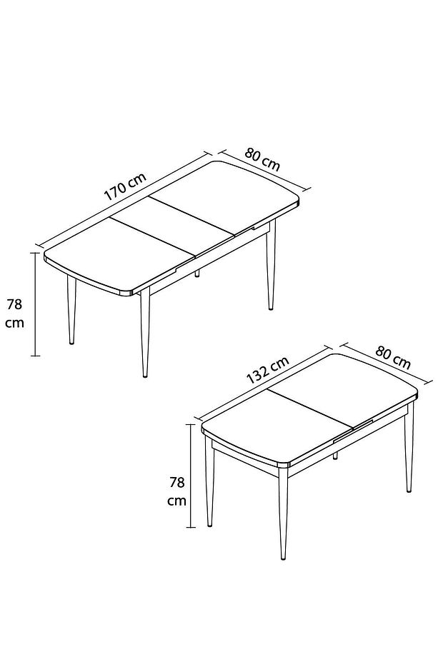 Deksaa 80x130 Açılabilir Mdf Mutfak Masası Takımı 6 Adet Sandalye 1. Sınıf Babyface Kumaş - 5