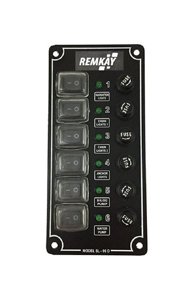 Tekne Sigorta Paneli, Karavan Sigorta Paneli, Switch Panel, 6'lı, 80x170mm - 1