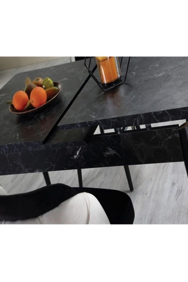 Deksaa 80x130 Açılabilir Mdf Mutfak Masası Takımı 6 Adet Sandalye 1. Sınıf Babyface Kumaş - 2