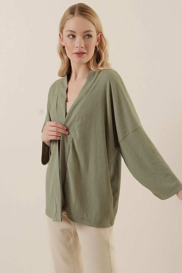 5862 Örme Kimono - Çağla - 5