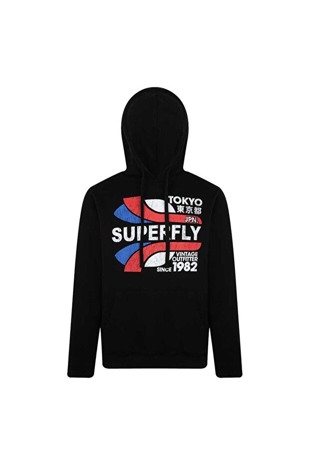 Men's Hooded Sweat Men's Black Sweatshirt 23172-2